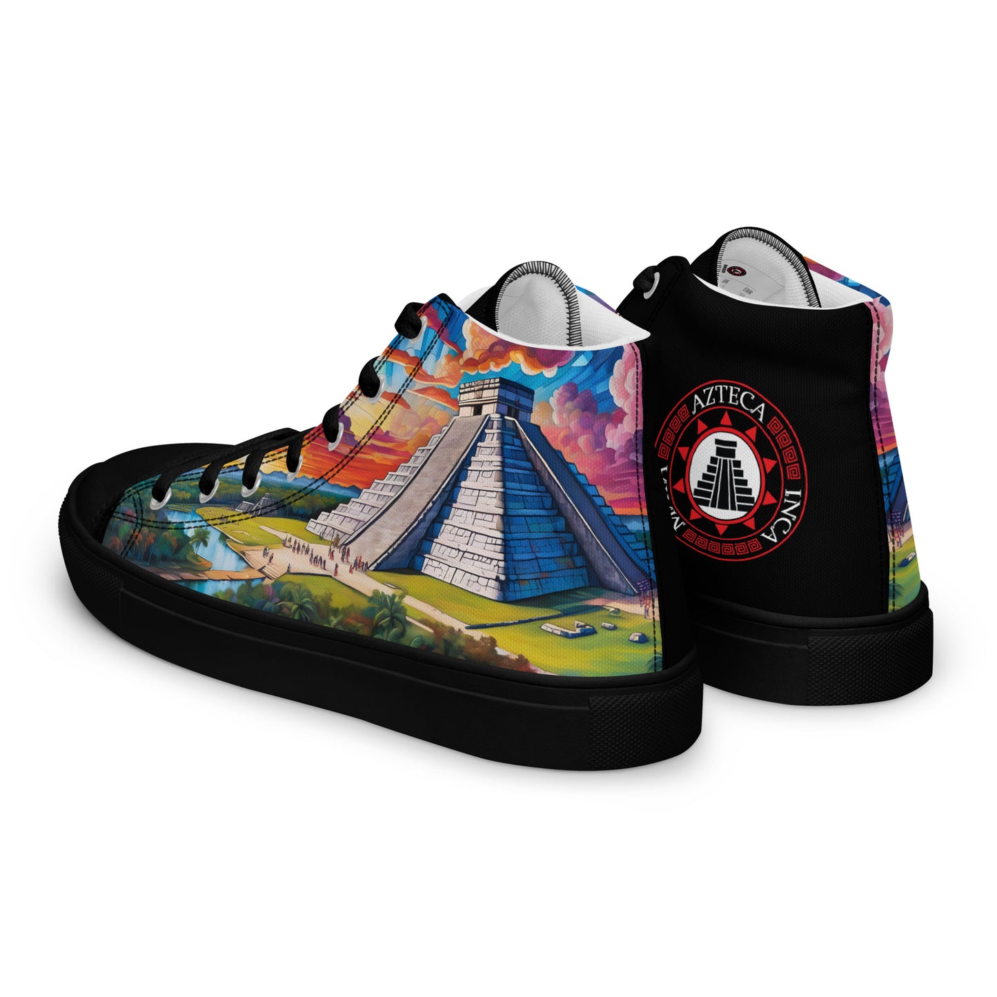 Chichén Itzá - Stained glass - Men - Black - High top shoes
