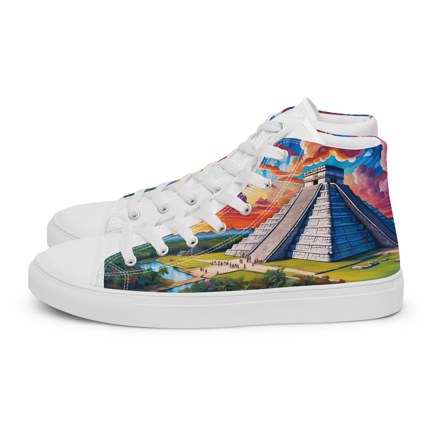 Chichén Itzá - Stained glass - Men - White - High top shoes