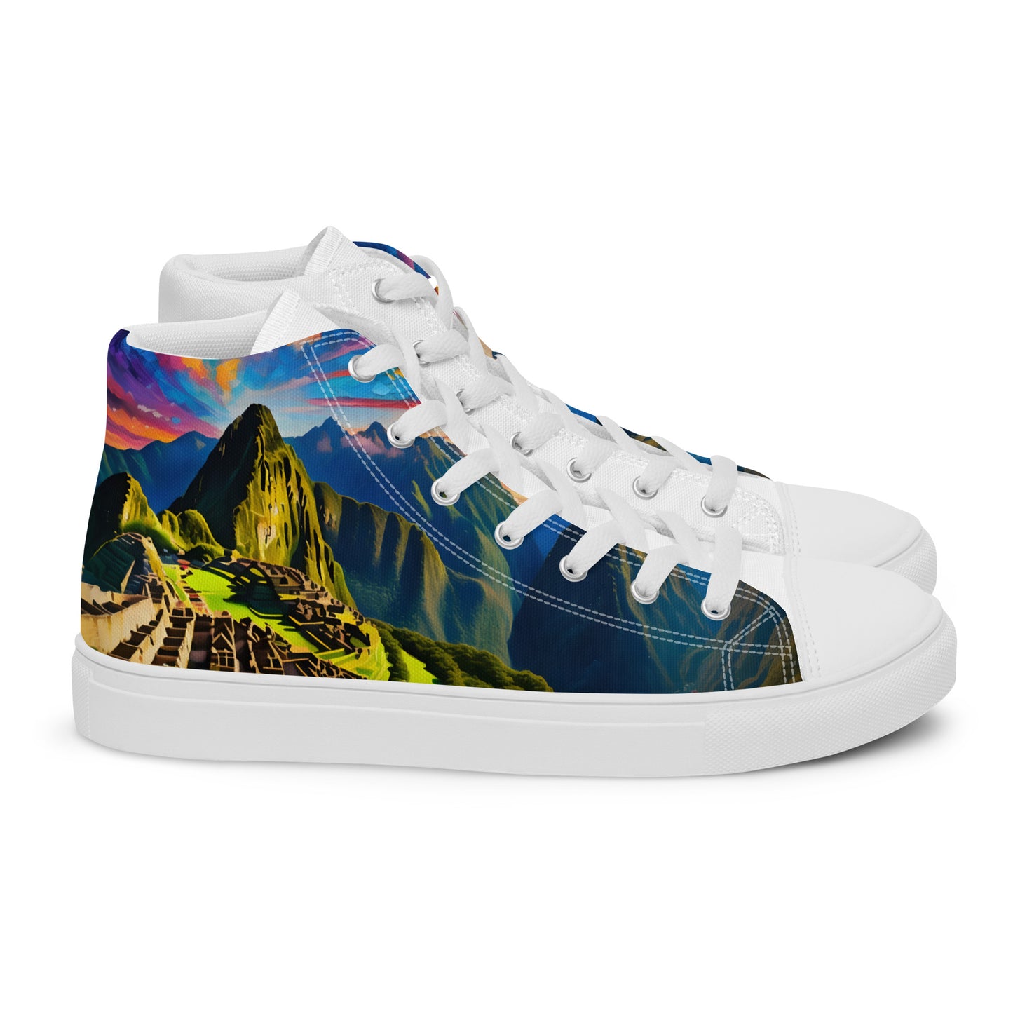 Machu Picchu - Stained glass - Men - White - High top shoes