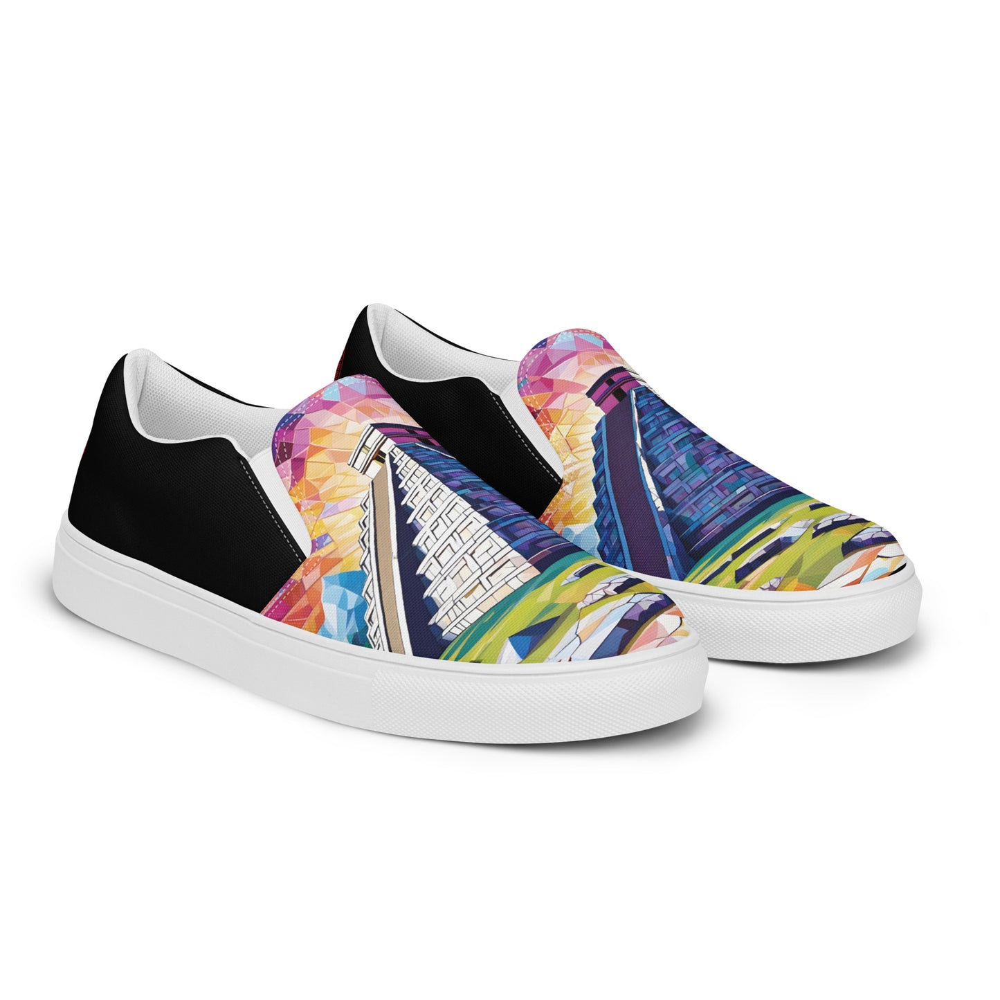 Chichén Itzá - Stained glass - Men - Black - Slip-on shoes