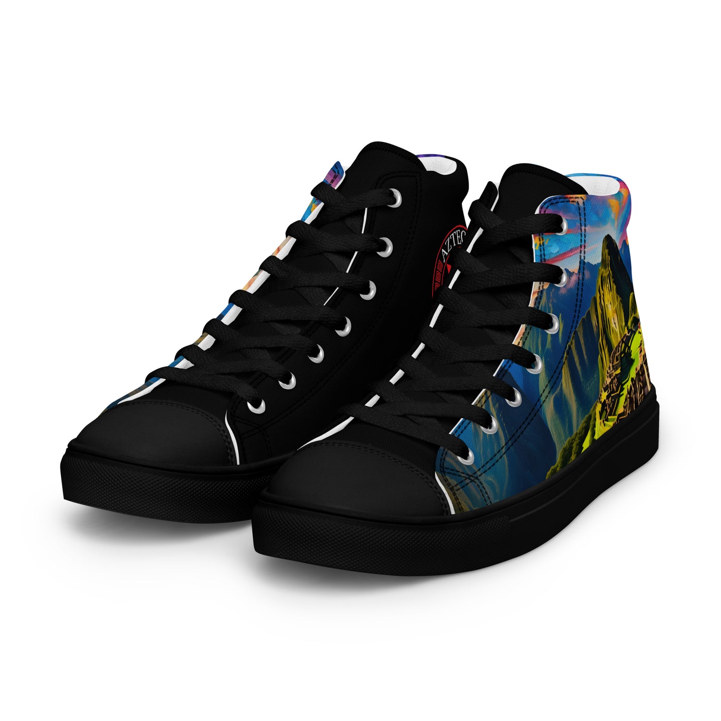 Machu Picchu - Stained glass - Women - Black - High top shoes