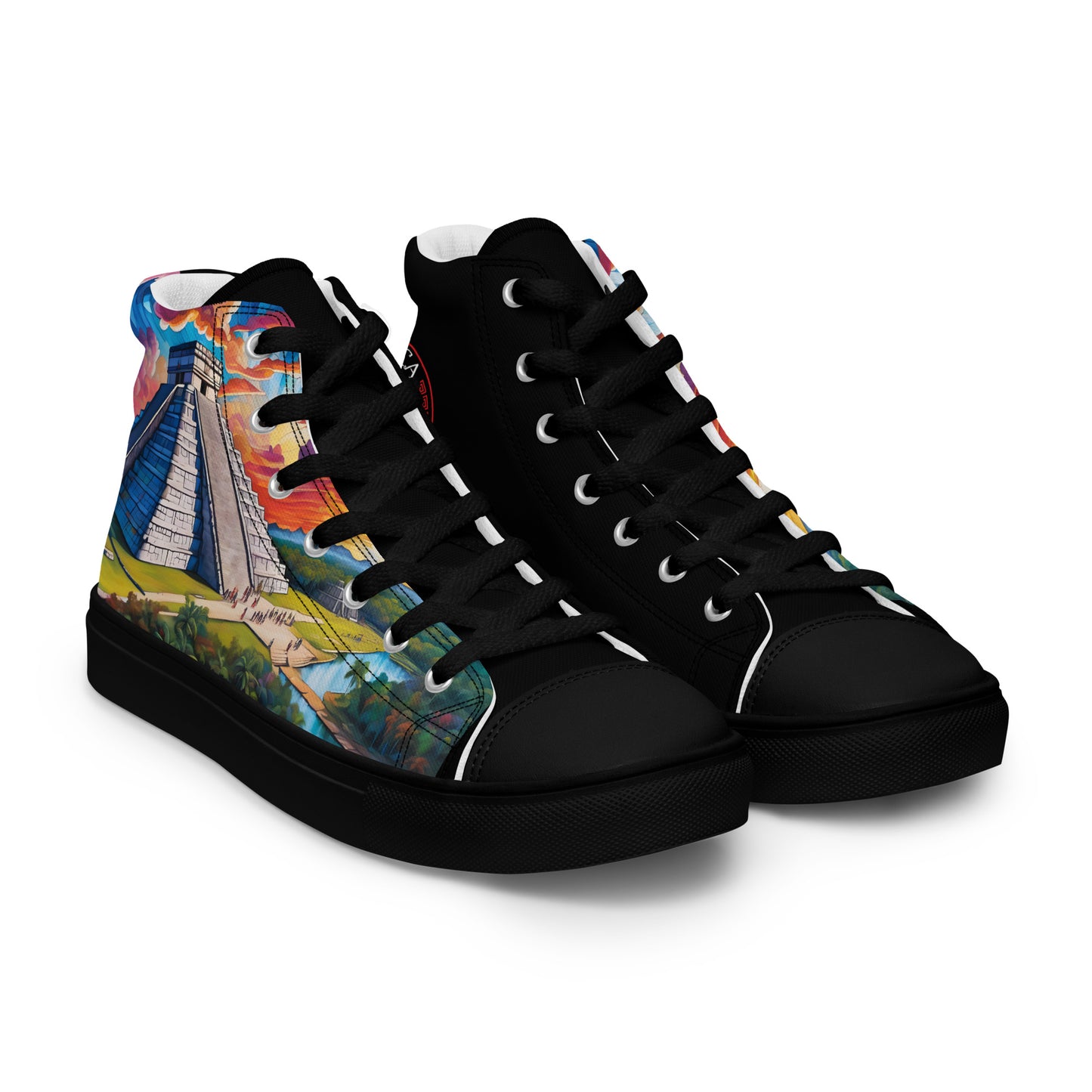 Chichén Itzá - Stained glass - Women - Black - High top shoes