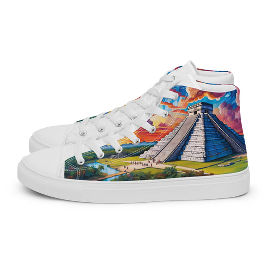 Chichén Itzá - Stained glass - Women - White - High top shoes