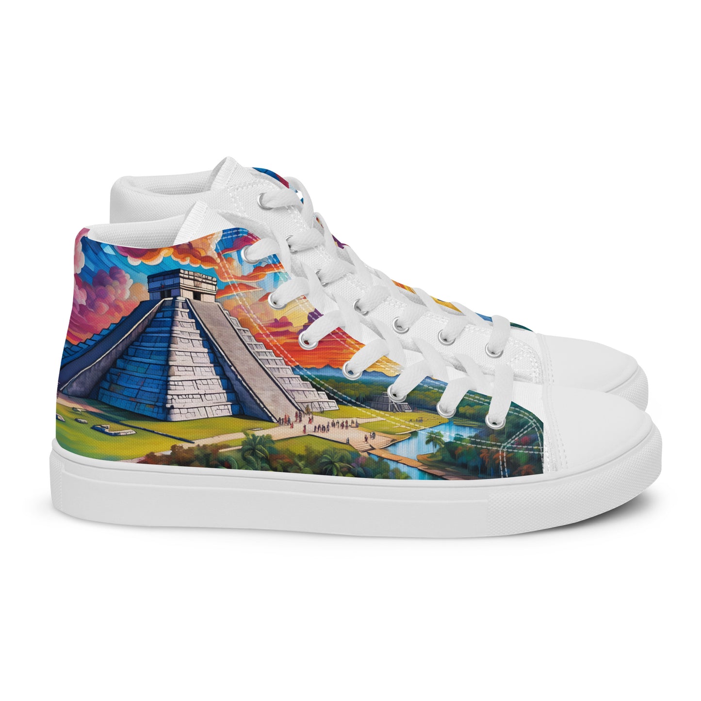 Chichén Itzá - Stained glass - Women - White - High top shoes