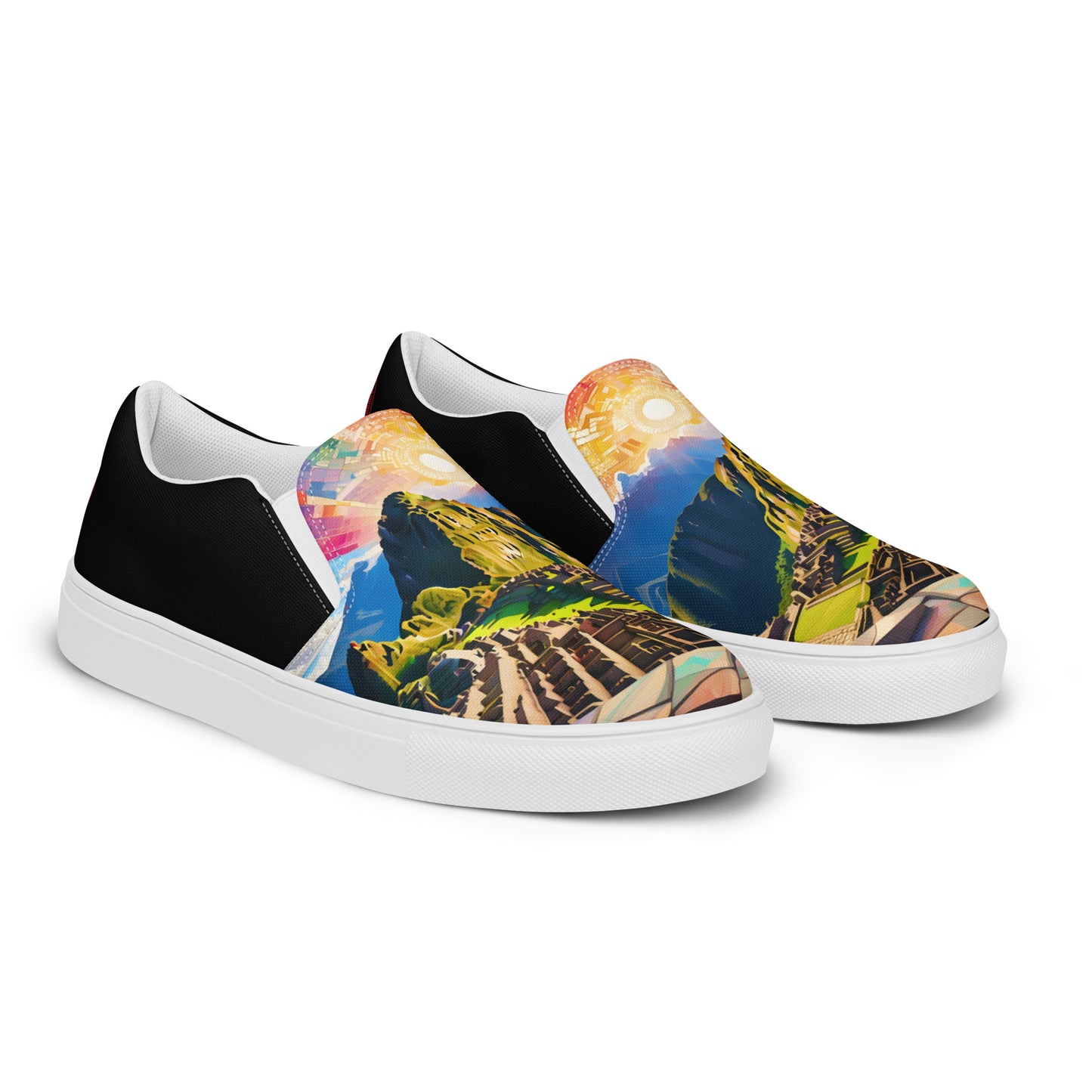 Machu Picchu - Vitral - Mujer - Negro - Zapatos Slip-on